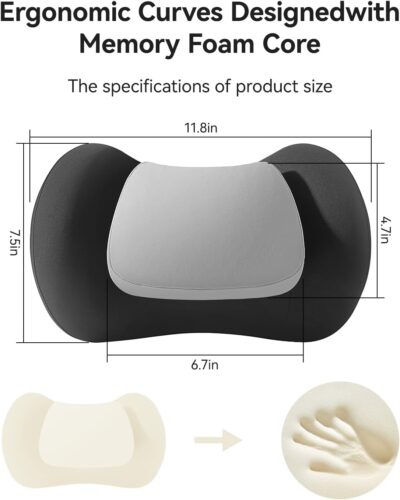 BABUR Car Neck Pillow 100% Memory Foam Ergonomic Pillow Neck Pain Relief While Driving Headrest Neck Support Cushion Universal for Driving Home Office - Image 5