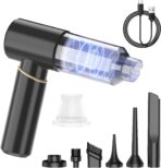 Hand Held Vacuum Cordless Rechargeable: 15000PA Powerful Suction Hand Held Car Vacuum Cleaner,1.25 lbs Lightweight & Washable Filter Air Duster and Vacuum Cleaner for Home, Car,Pets