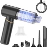 Hand Held Vacuum Cordless Rechargeable: 15000PA Powerful Suction Hand Held Car Vacuum Cleaner,1.25 lbs Lightweight & Washable Filter Air Duster and Vacuum Cleaner for Home, Car,Pets