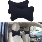 2PCS Car Headrest Pillow, Soft Comfortable Vehicle Neck Pillow Cushion, Automotive Interior Head Rest Pad Accessories for Driving Fatigue Relief, Universal for SUV, Sedan, Truck (Black)