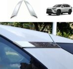 Car Accessories Compatible with Toyota RAV4 2025 2024 2023 2022 2021 2020 2019 Exterior Rear Window C Pillar Molding Cover Trim ABS 2PCS(Glossy Chrome Style)