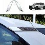 Car Accessories Compatible with Toyota RAV4 2025 2024 2023 2022 2021 2020 2019 Exterior Rear Window C Pillar Molding Cover Trim ABS 2PCS(Glossy Chrome Style)