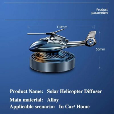 Solar Car Air Freshener, Helicopter Solar Energy Rotating Aromatherapy Aroma Diffuser Long Lasting Fragrance Perfume Car Accessories Cars Interior Decoration Ornament (Silver/Red/Black) - Image 9