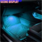 Car LED Strip Light, 12V 24 LED RGB Neon Car Interior Atmosphere Lights with Cigarette Lighter, Auto Under Dash Ambient Night Light Decorative Lamp for Sedan Truck SUV(Ice Blue-Cigar Lighter) - Image 3