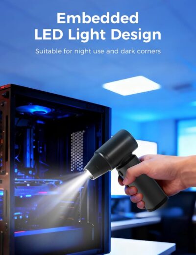 Compressed Air Duster-180000RPM Electric Air Duster Rechargeable Brushless Motor, Stepless Speed/3-Gear Adjustable Mini Blower Cordless with LED Light, Dust Blower for Computer, House, Outdoor, Car - Image 7