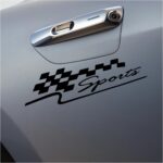 Checkered Racing Flag Car Sticker Decal, Vinyl Waterproof Automotive Bumper Stickers, Vehicle Window Sport Decoration Accessories for Truck, Laptop, Motorcycle, Bicycle(Black)