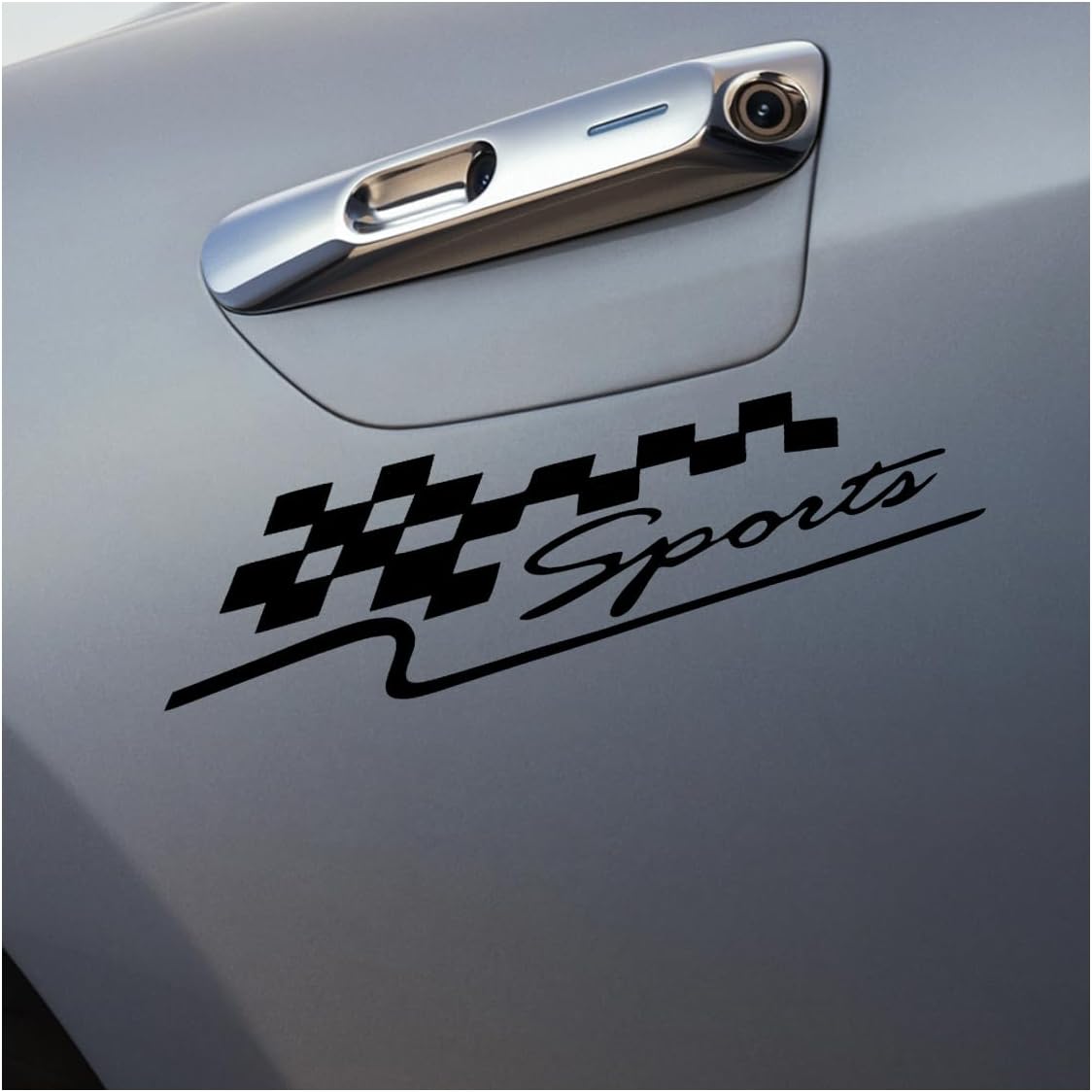 61IRMB3dPmL._AC_SL1200_.jpg Checkered Racing Flag Car Sticker Decal, Vinyl Waterproof Automotive Bumper Stickers, Vehicle Window Sport Decoration Accessories for Truck, Laptop, Motorcycle, Bicycle(Black) - Image 1