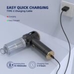 Cordless Handheld Car Vacuum Cleaner,Rechargeable Portable Lightweight Dust Blower,22000PA Powerful Suction Mini Vacuum Cleaner for Deep Cleaning of Home,Car and Pet Hair(Black-Gold) - Image 5