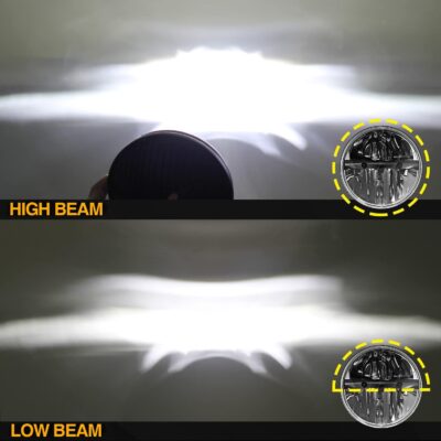 UNI-SHINE 7 inch LED Headlight 2PCS Round LED Headlamp High Low Beam DOT Approved H6024 Compatible with Wrangler JK LJ TJ CJ - Image 8