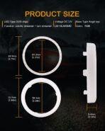 Qasim Angel Eyes Halo Rings Cotton Lights 12V 70MM RGB LED Universal for Car Scooter Motorcycle DRL Fog Light Turn Signal Light APP Bluetooth Control Multi-Color 2-Pack - Image 2