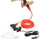 Car Washer Kit,100W Electrical Car Wash Pump Portable High Pressure 12V130PSI Car Washer Kit with Cigarette Lighter Adapter for Car, Garden, Pets Cleaning, Automatic On/Off Switch