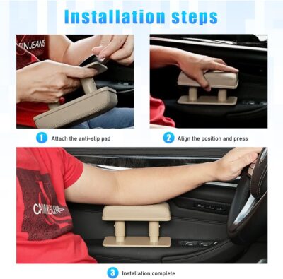 Car Elbow Support Pad, Adjustable Height Armrest Rest Pad for Auto Door, General PU Leather Automotive Central and Side Booster Pad for All Seasons, Universal Car Accessories (Black) - Image 6
