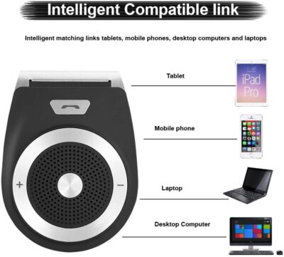Bluetooth Car Kit Speakerphone,- Bluetooth Visor Clip Speakerphone Connect 2 Phones at Same Time - Image 5