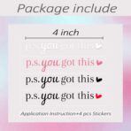 4 x You Got This Rearview Mirror Decal,Car Decal For Women,Rear View Mirror Sticker,Car Window Decal,Vanity Mirror Decal,Affirmation Sticker,Water Bottle Sticker,Car Mirror Sticker,Tumblers Sticker - Image 3