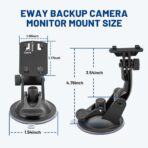 EWAY 4-Hole Direct Fit Suction Cup Mount for Backup Camera 4.3"/5" Monitor, Knob-Lock Adjustable Dashboard Windshield Monitor Mounting Bracket Holder for Car Rear View Camera Screen Display Stand - Image 8