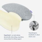 C CUSHION LAB Extra Dense Lumbar Pillow - Patented Ergonomic Multi-Region Firm Back Support for Lower Back Pain Relief - Lumbar Support Cushion with Strap for Office Chair, Car, Sofa, Plane - Grey - Image 3
