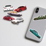 200pc JDM Racing Cars Stickers - Waterproof for Laptop, Bottles, Skateboard, Guitar, Helmet - Image 3