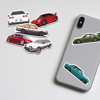 200pc JDM Racing Cars Stickers - Waterproof for Laptop, Bottles, Skateboard, Guitar, Helmet - Image 3