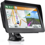 GPS Navigator for Car 7-inch HD Touch Screen Voice Turn Alert Speed Limit Red Light Alert Truck Car GPS Navigation with pre-Installed North American maps and Free Lifetime Updates.