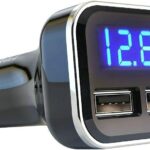 4.8A 24W Dual USB Car Charger Volt Meter Car Battery Monitor with LED Voltage & Amps Display, Cigarette Lighter Adapter, Compatible with iPhone 15 Pro Max Plus 14 Samsung Galaxy S24 iPad Pro