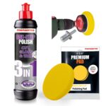 menzerna 3in1 Polishing Set – One-Step Polish (8oz) + Drill Machine Adapter + Medium Cut Pad | Polish Your Car with a Cordless Drill