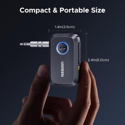 UGREEN Bluetooth 6.0 Receiver for Car with LDAC, AI Noise Cancelling 3.5mm AUX Bluetooth Car Adapter, Hi-Res Wireless Audio Receiver for Home Stereo/Wired Speaker with Hands-Free Call,15H Battery Life - Image 7