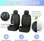 4PCS Cooling Car Seat Covers,Breathable Front Seat Covers with Mesh Construction and Foam Padding,Car Seat Protector to Reduce Back Sweating,Universal Car Interior for Car SUV (Black) - Image 3