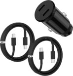 for iPhone 17 16 15 Car Charger Fast Charging, 40W Dual Port USB C Car Charger with 2Pack USB C Cable 3ft,Type C Car Adapter for iPhone 17 Air/ 17 16 15 Pro/Pro Max,iPad Pro,iPad Air 5/4/Mini-Black