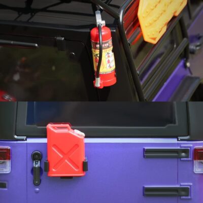 GLOBACT 1/10 RC Crawler Accessories, Storage Box, Wood Box, Luggage Net, Fuel Box, Shovel, Fire Extinguisher, Recovery Board for RC 1/10 Crawler Traxxas TRX4 Axial SCX10 Redcat (Black) - Image 7