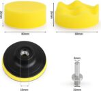 3 Inch Drill Buffing Pad, 11 Pcs Car Foam Polishing Pads Kit, Drill Buffer Polisher Attachment Buffing Kit for Car Polishing, Waxing, Sealing Glaze - Image 3