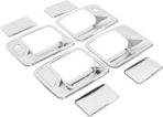 NewYall Chrome Exterior Door Handle Covers with Passenger Keyhole Set for Ford F-250 F-350 F-450 Super Duty Crew Cab 1999-2016 Excursion 2000-2005 Outer Front Rear Left Driver Right Passenger Side