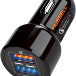WERPOWER Hussell Cigarette Lighter USB Adapter - 12 V Car Charger for Mobile Phone, Navigation Connection to Socket - 2-Port Multiple Plug - Must Have Car Gadget