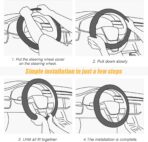 Moly Magnolia Carbon Fiber Steering Wheel Cover, Universal 15 inch Breathable Anti Slip, Black, Leather & Carbon Fiber, Truck & SUV, Automotive Steering Wheel Covers - Image 4