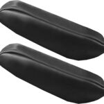 FH Group Premium Faux Leather Black Armrest Cover Semi-Universal Fit, One Pair, Set of 2 Black