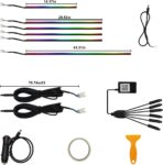 Interior Car LED Strip Lights, Acrylic LED Lights for Car with Wireless APP Dynamic Dreamcolor Chasing 6 in 1 Ambient Lighting Kits, 175 inches 593 LED Sound Active Function Neon Lights - Image 6