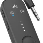 Avantree Relay - Premium Airplane Bluetooth Adapter with Advanced Qualcomm Chipset, 2 Headphones Support, 25hrs Play Time, aptX Adaptive & HD Audio Transmitter for Airpods, Bose & Travel Flight