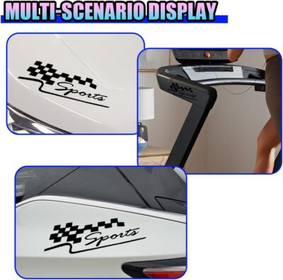 Checkered Racing Flag Car Sticker Decal, Vinyl Waterproof Automotive Bumper Stickers, Vehicle Window Sport Decoration Accessories for Truck, Laptop, Motorcycle, Bicycle(Black) - Image 6
