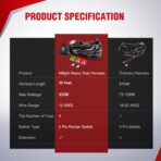 Nilight - 10019W LED Light Bar Wiring Harness Kit 12AWG Heavy Duty 12V 5Pin Rocker Switch Laser On off Waterproof Switch Power Relay Blade Fuse-1 Lead,2 Years Warranty - Image 7