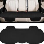 Car Back Seat Cover, Anti-Slip Long Vehicle Rear Bench Protectors with Storage Pocket, Breathable Comfortable Auto Interior Seating Bottom Protection Accessories, Universal Fit (Black)