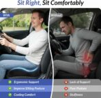 ZIKEE Car Seat Cushion for Driving with Cooling Gel, Ergonomic Memory Foam Seat Cushion for Car Provides Sciatica, Back, Tailbone Pain Relief and Intimate Ventilation, Anti-Slip & Breathable Cover - Image 4