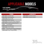 315Mhz Pre-Programmed TPMS Sensor, 4 Pack Tire Pressure Monitoring Sensor fit for Ford F150 Escape Explorer Ranger Transit, Lincoln Aviator Corsair, Replace JX7Z1A189C - 4 Replaceable Valve Stems - Image 2