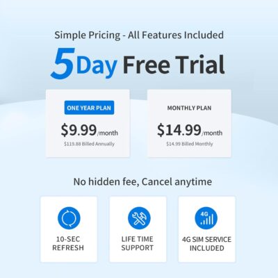 Magnetic GPS Tracker for Vehicles, Hidden Tracker Device for Car, Trailer, Up to 7 Months Battery Life, Real-Time Track, Waterproof, 5-Day Free Trial, Subscription Required - Image 5