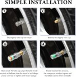 8 PCS Tire Pressure Monitor Valve Stem Caps, 2.4Bar 36 PSI Tire Pressure Sensor Indicator, 3 Color Eye Alert Pressure Monitoring Valve Stem Cover for Cars Trucks SUVs (Silver) - Image 6