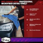 AIDEA Microfiber Towels for Cars-2PK, Large Professional Car Drying Towel, Scratch-Free & Absorbent Drying Towel for Cars, SUVs, RVs, Trucks, and Boats, 24inx 31in, Blue - Image 2