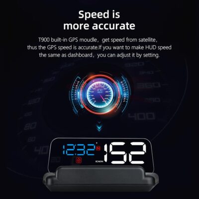 Universal Car HUD Head Up Display T900, with Satellite Clock, Single Driving Time and Single Driving Distance, Work for All Vehicles - Image 5