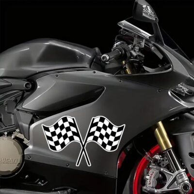 2pc Racing-Themed Vinyl Checkered Flag Car Decal Stickers, 5.91''x3.54''- Waterproof & Weatherproof Decals, for Car Windows, Bumpers, Eexterior Decorative Accessories | CZ33 - Image 7