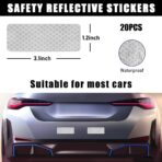 20 PCS Car Reflective Stickers, Intense Reflective Waterproof Adhesive Stickers for Safe Driving, High-Intensity Scratch-Resistant Reflective Decal, Car Accessories (Silver) - Image 2