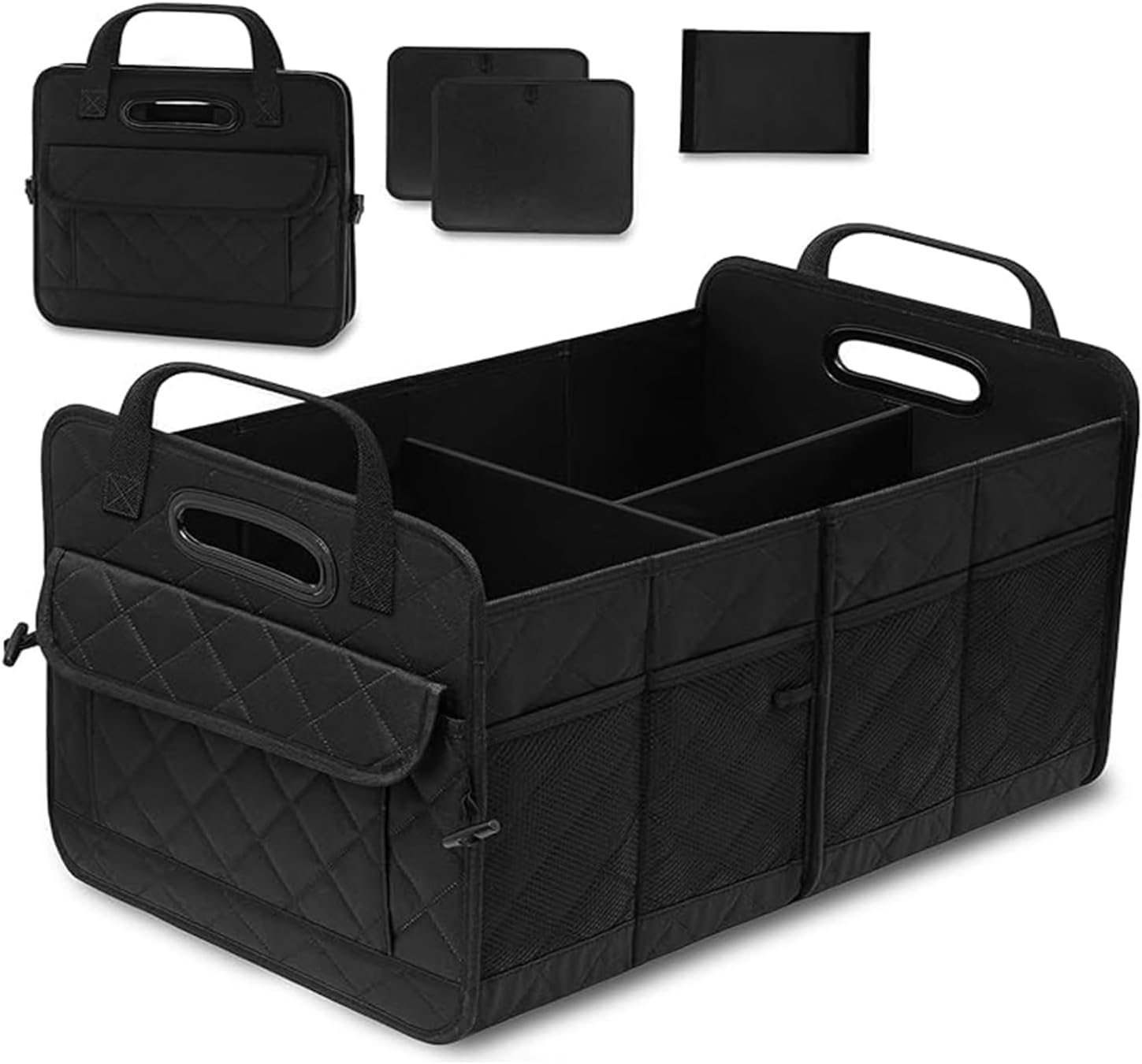 61Kv6RAUajL._AC_SL1449_.jpg Car Trunk Organizer, 75L Large Capacity Waterproof Auto Storage with Non-Slip Bottom Strips, Collapsible Cargo Organizer for Suv, Truck, Sedan, Portable Car Accessories for Women Men(Black) - Image 1