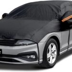 Half Car Cover Top, Hail Protector Car Cover with Cotton Liner, Sunroof & Windshield Cover for Ice and Snow, All Weather Vehicle Body Cover for Sun, Rain, Dust