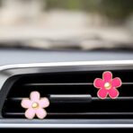 Frienda 6 Pcs Daisy Flower Air Vent Clip Accessories Air Conditioning Outlet Clip Car Air Freshener Dashboard Accessories Charm Car Inter Decor(3 cm, 3.3 cm,Red, Pink, White) - Image 6